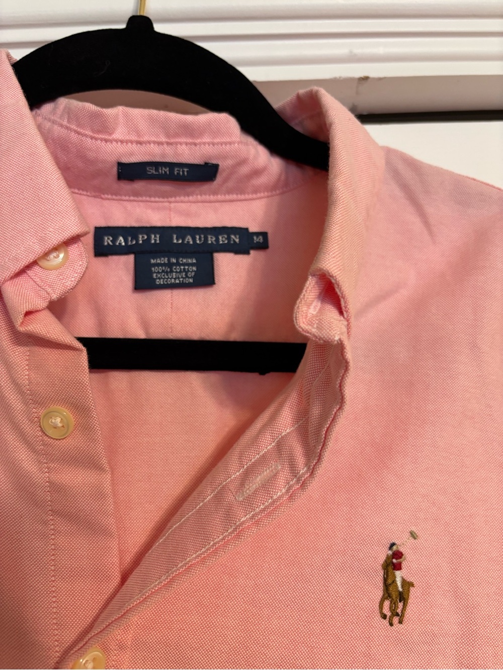 Ralph Lauren Women’s Pink Button-Down Polo Shirt